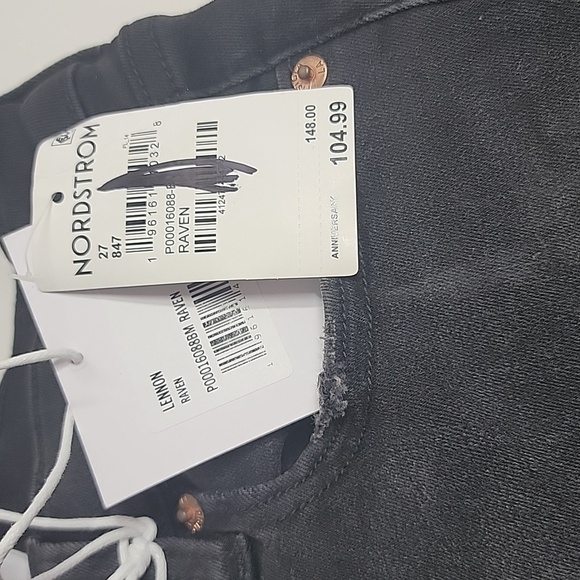 PISTOLA NWT RAVEN HIGH RISE CROP BOOT FRAYED BLACK JEANS SZ 27 - Picture 3 of 13